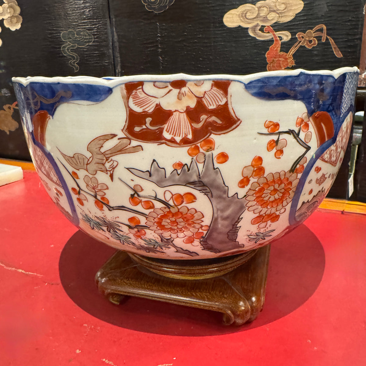 Japanese Imari Center Bowl on Stand