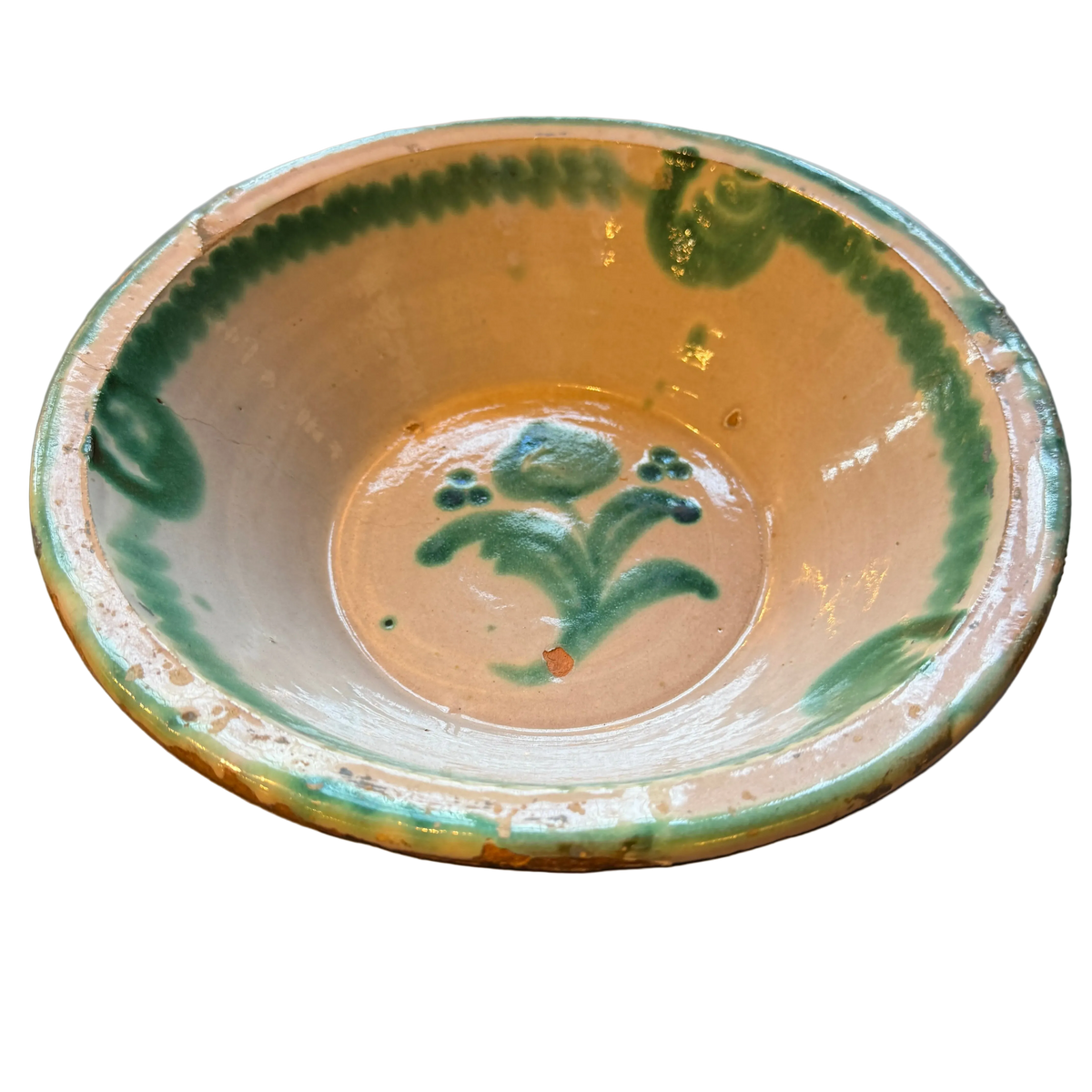 19th century Spanish Fajalauza Lebrillo Bowl