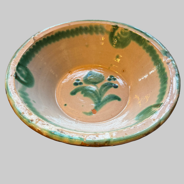 19th century Spanish Fajalauza Lebrillo Bowl