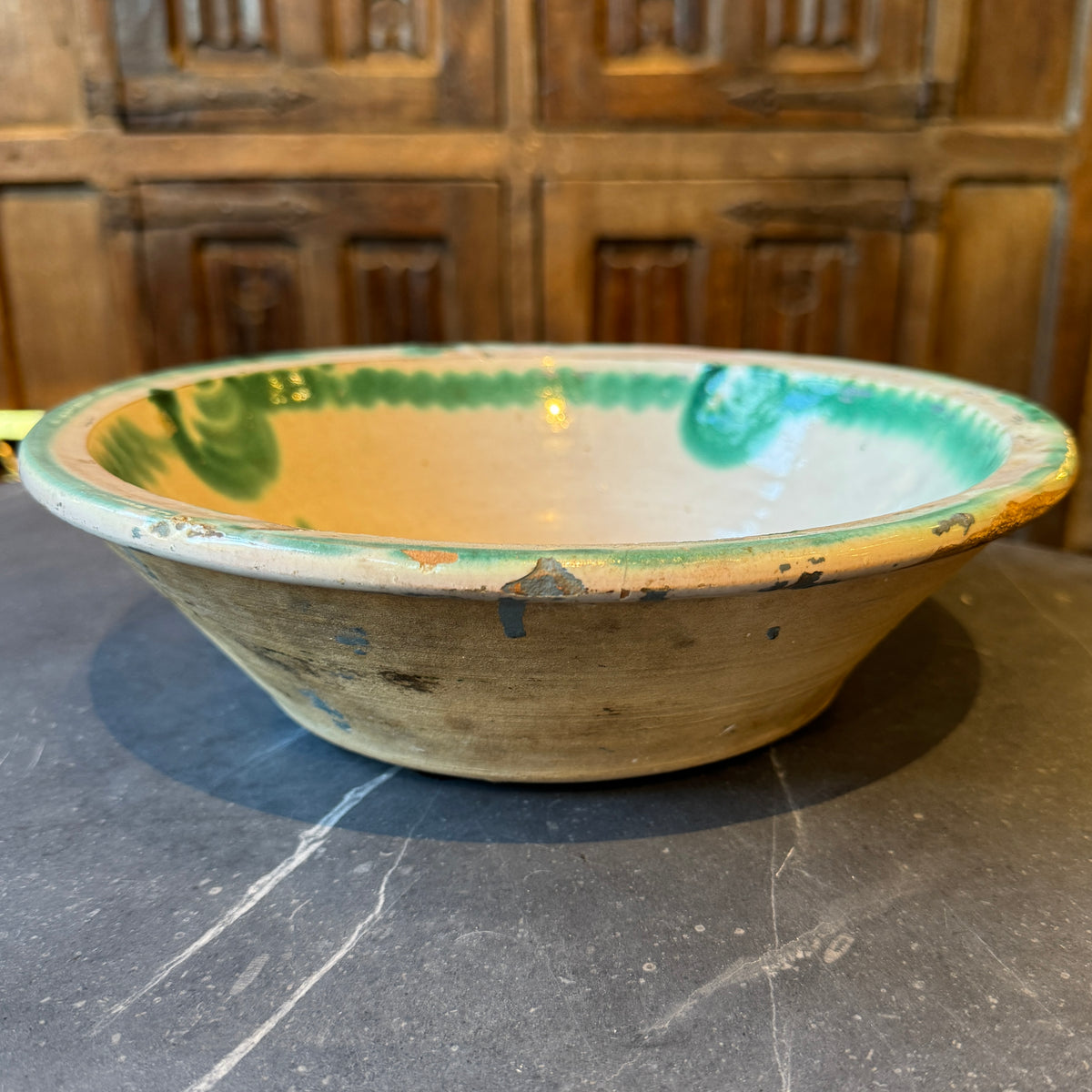 19th century Spanish Fajalauza Lebrillo Bowl