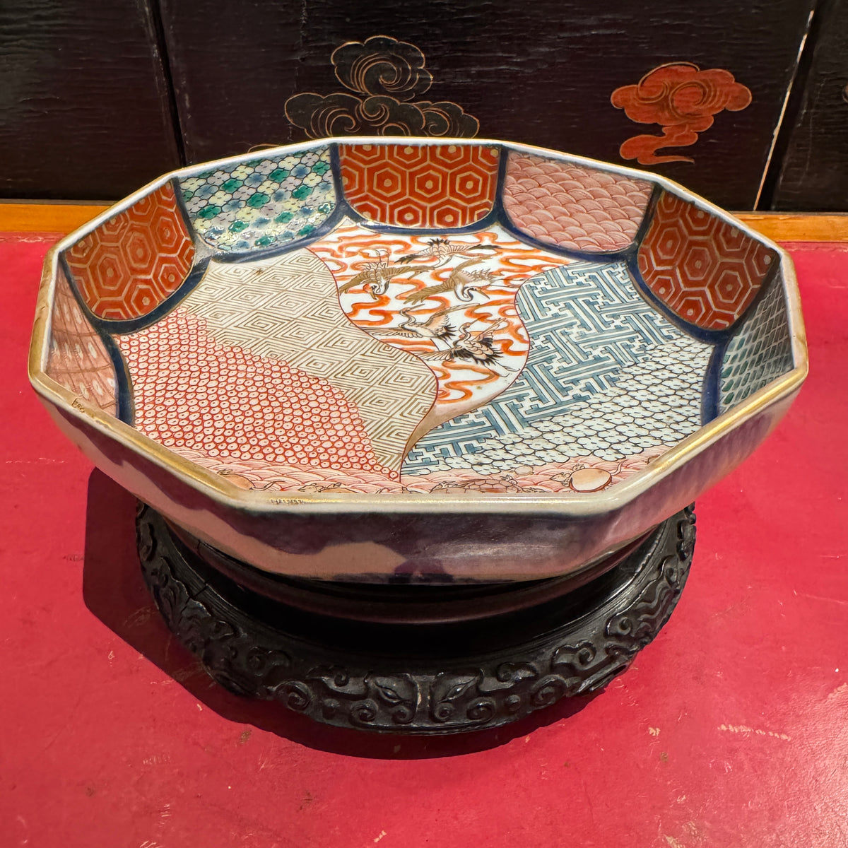19th Century Japanese Ten Sided Imari Bowl on Stand