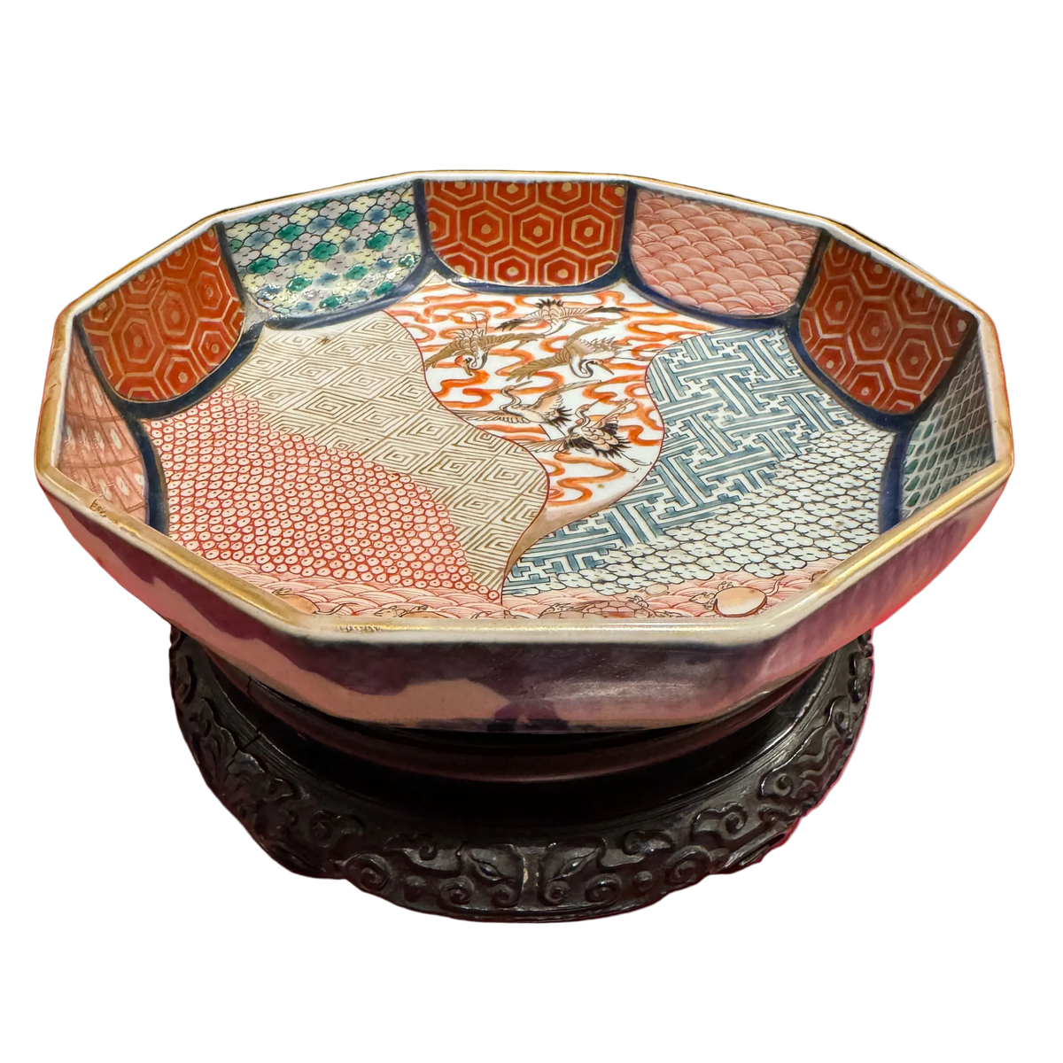 19th Century Japanese Ten Sided Imari Bowl on Stand