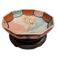 19th Century Japanese Ten Sided Imari Bowl on Stand