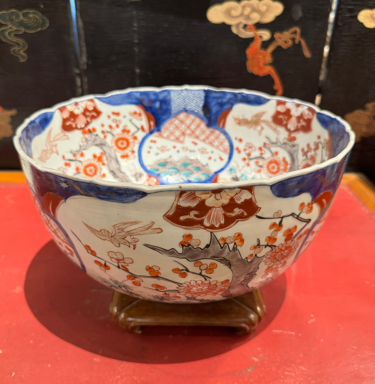 Japanese Imari Center Bowl on Stand