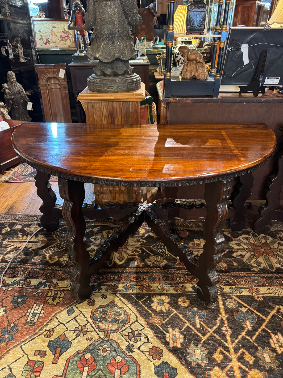 Pair 19th Century Spanish Demilune Console Tables