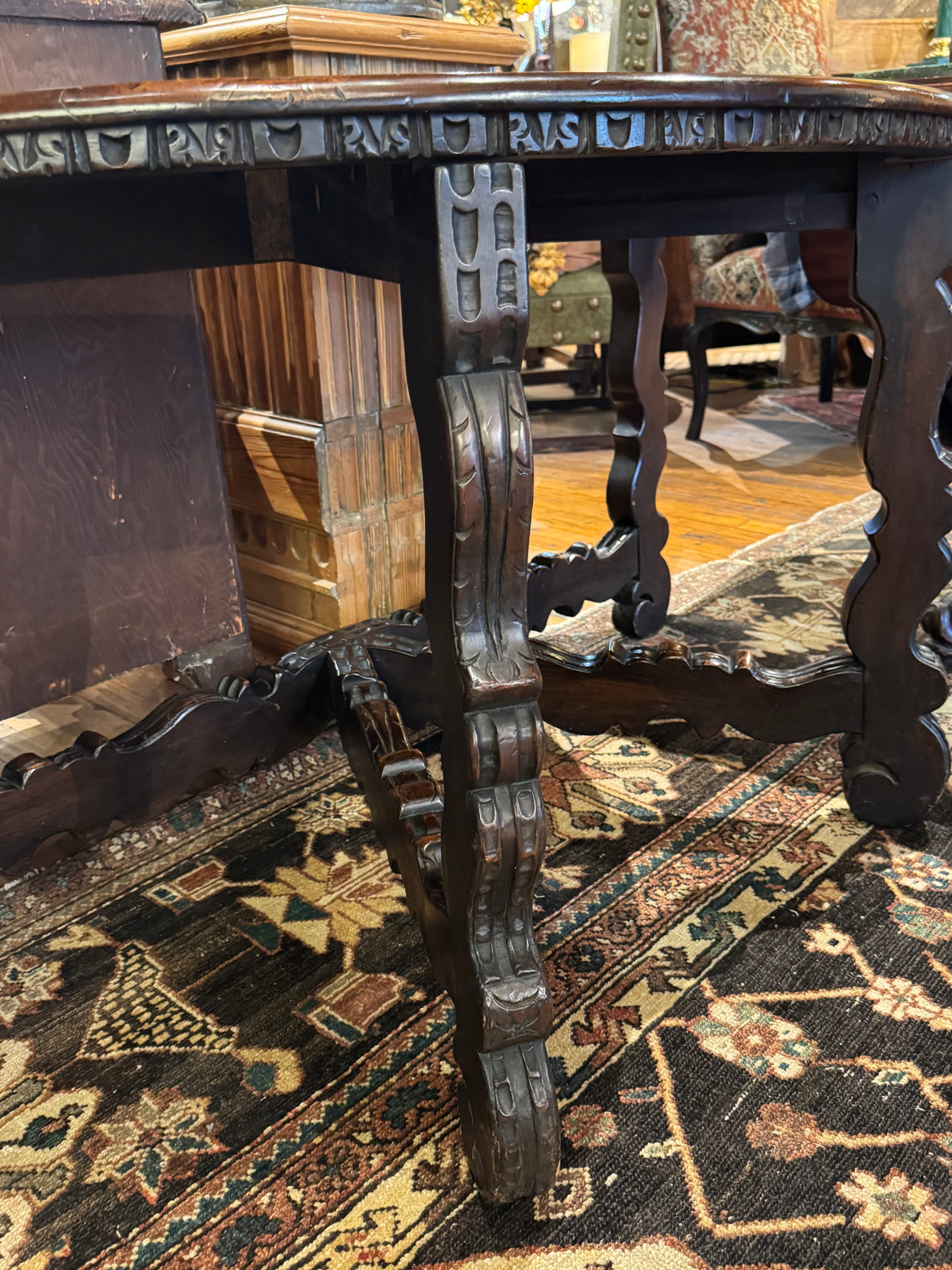 Pair 19th Century Spanish Demilune Console Tables