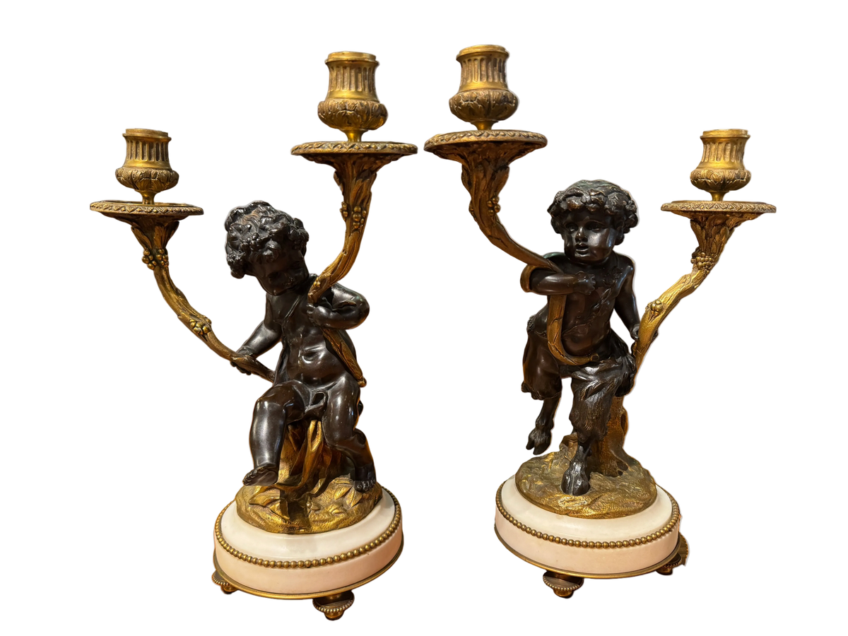 Pair of 19th Century French Candelabra After Clodion