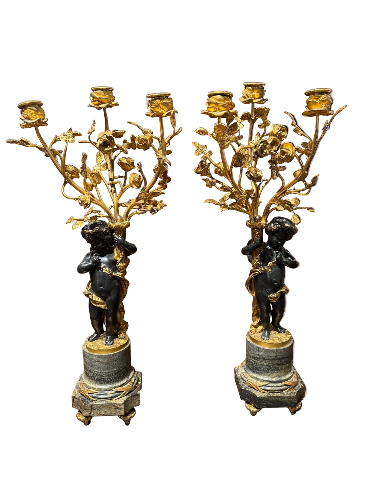 Pair of 19th Century Louis XVI Style Candelabra With Putti