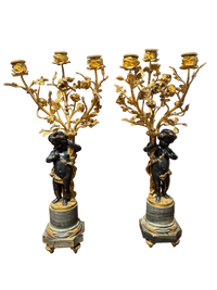 Pair of 19th Century Louis XVI Style Candelabra With Putti