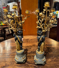 Pair of 19th Century Louis XVI Style Candelabra With Putti