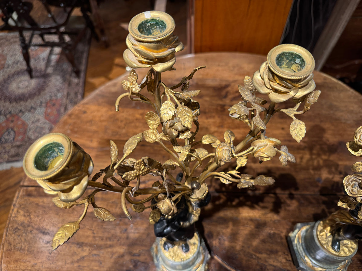 Pair of 19th Century Louis XVI Style Candelabra With Putti