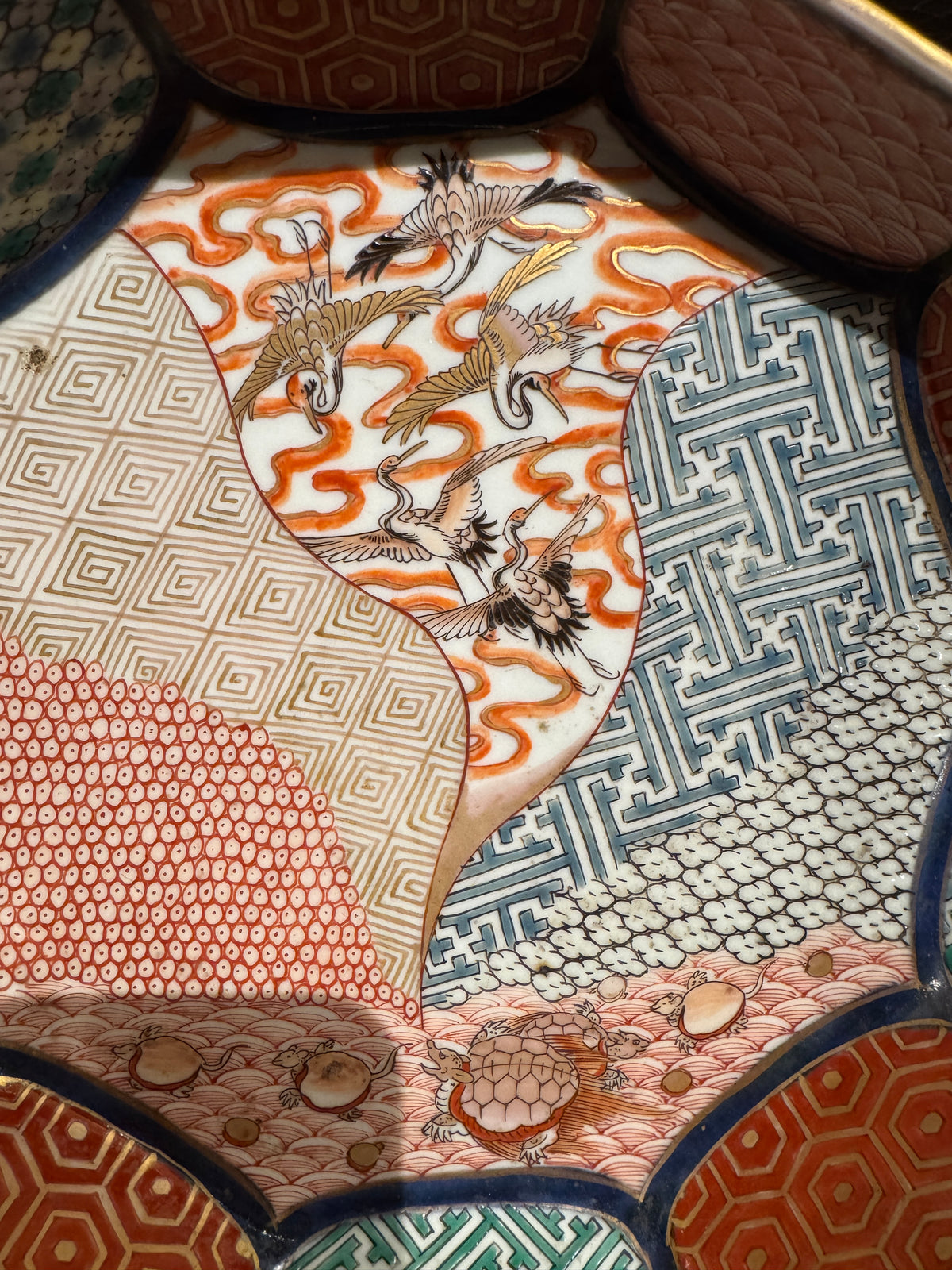 19th Century Japanese Ten Sided Imari Bowl on Stand