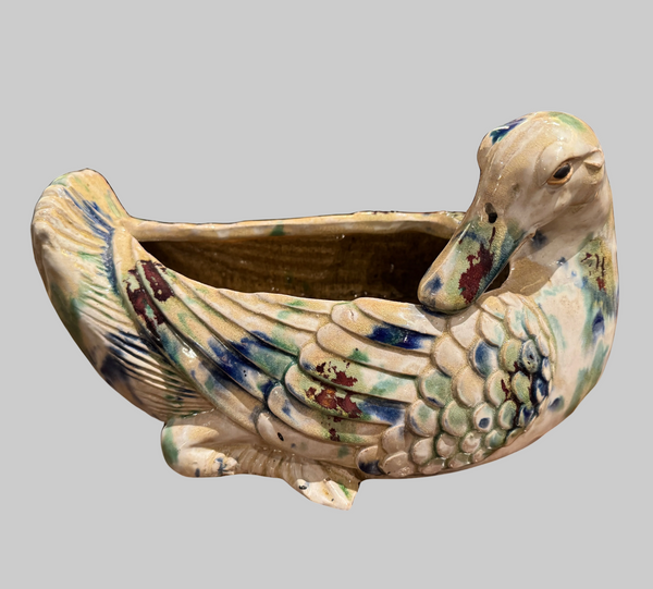 Vintage Majolica Goose Jardiniere