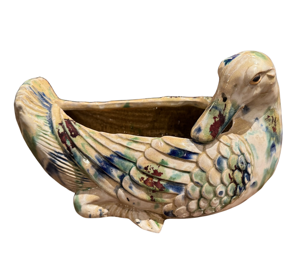 Vintage Majolica Goose Jardiniere