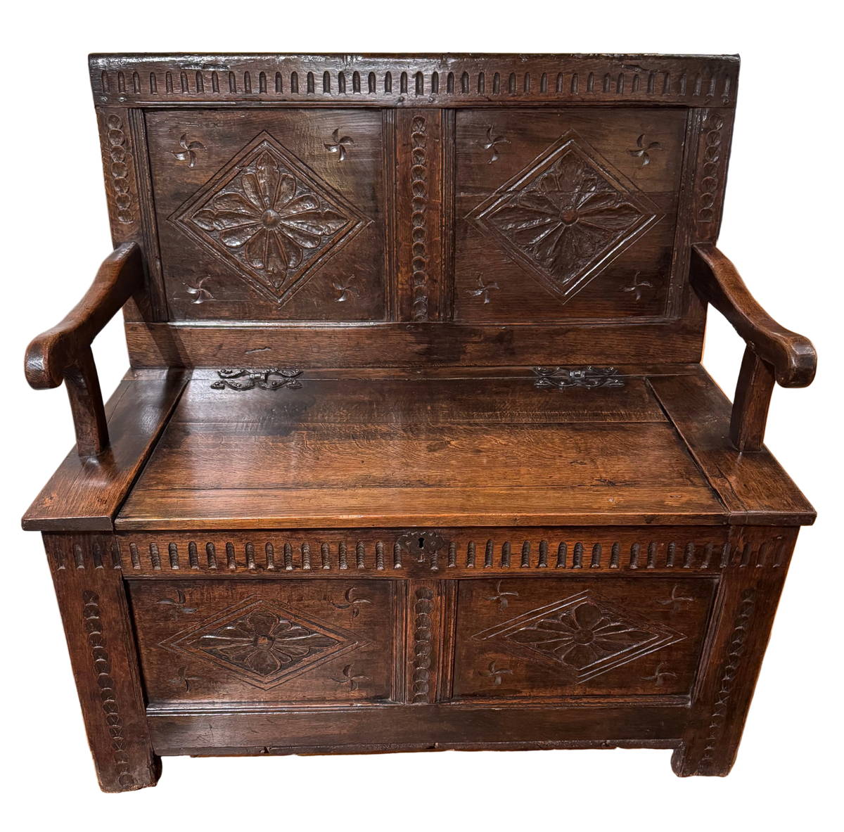 17th century And Later English Jacobean Revival Monks Hall Bench