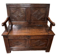 17th century And Later English Jacobean Revival Monks Hall Bench
