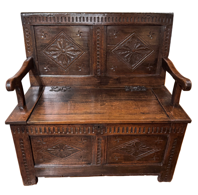 17th century And Later English Jacobean Revival Monks Hall Bench