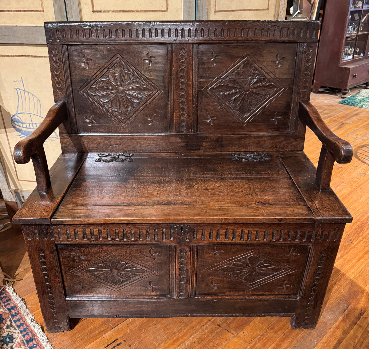 17th century And Later English Jacobean Revival Monks Hall Bench