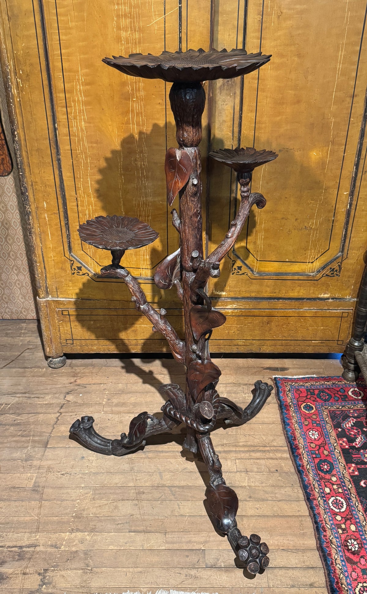 Late 19th Century Black Forest Sunflower Plant Stand