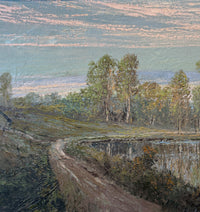 Country Landscape Oil on Canvas Painting by Franz Strahalm