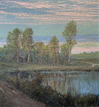 Country Landscape Oil on Canvas Painting by Franz Strahalm