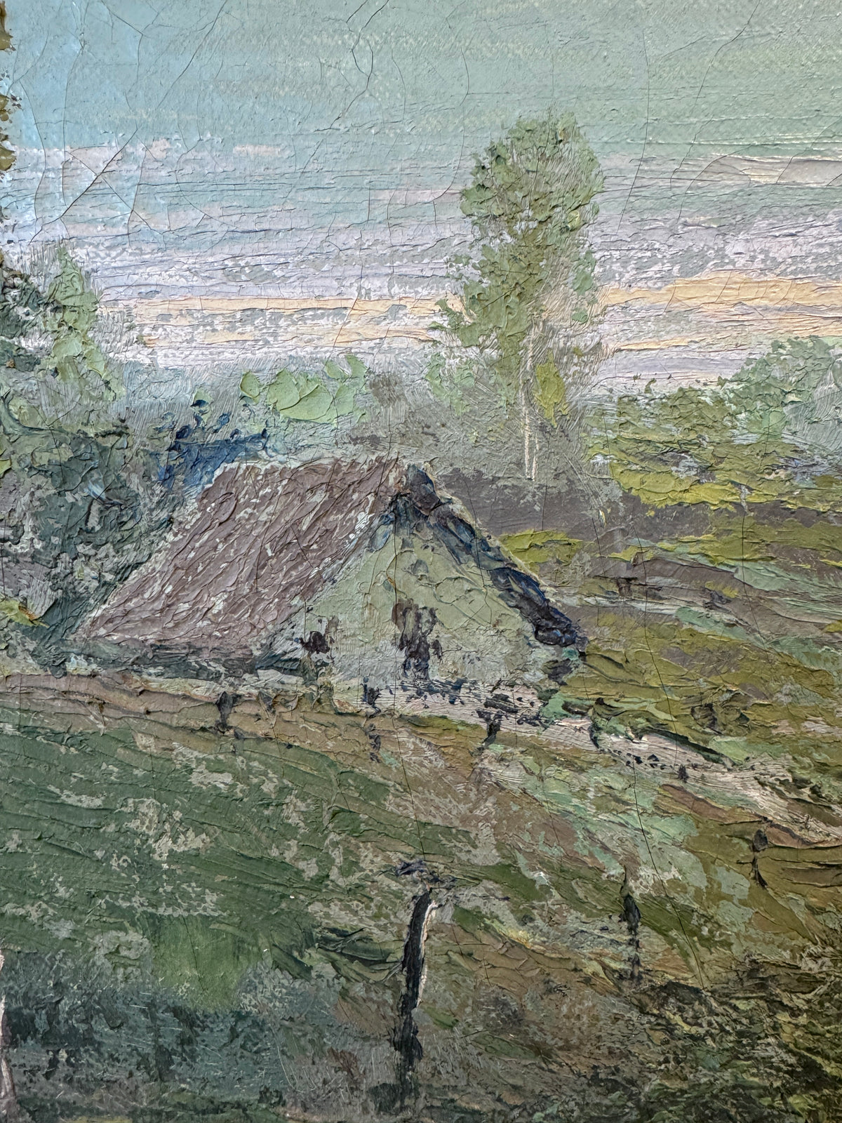 Country Landscape Oil on Canvas Painting by Franz Strahalm