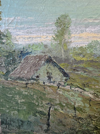 Country Landscape Oil on Canvas Painting by Franz Strahalm
