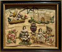17th Century English Provincial Stuart Era Stumpwork Panel