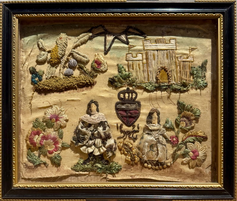 17th Century English Provincial Stuart Era Stumpwork Panel