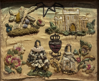 17th Century English Provincial Stuart Era Stumpwork Panel