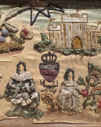 17th Century English Provincial Stuart Era Stumpwork Panel