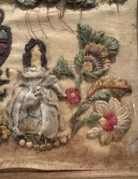 17th Century English Provincial Stuart Era Stumpwork Panel