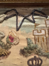 17th Century English Provincial Stuart Era Stumpwork Panel
