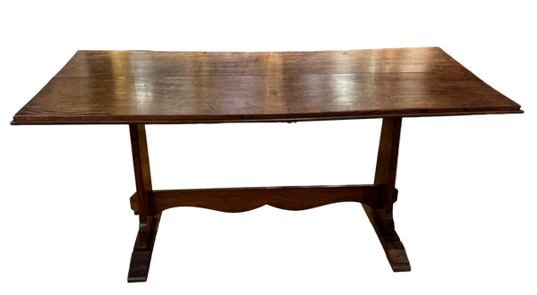 Late 19th Century Oak Trestle Table