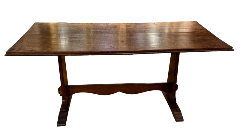 Late 19th Century Oak Trestle Table