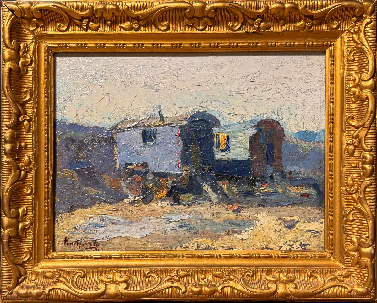 "Gypsy Camp," Post Impressionist Painting by Eugene Van Mierlo