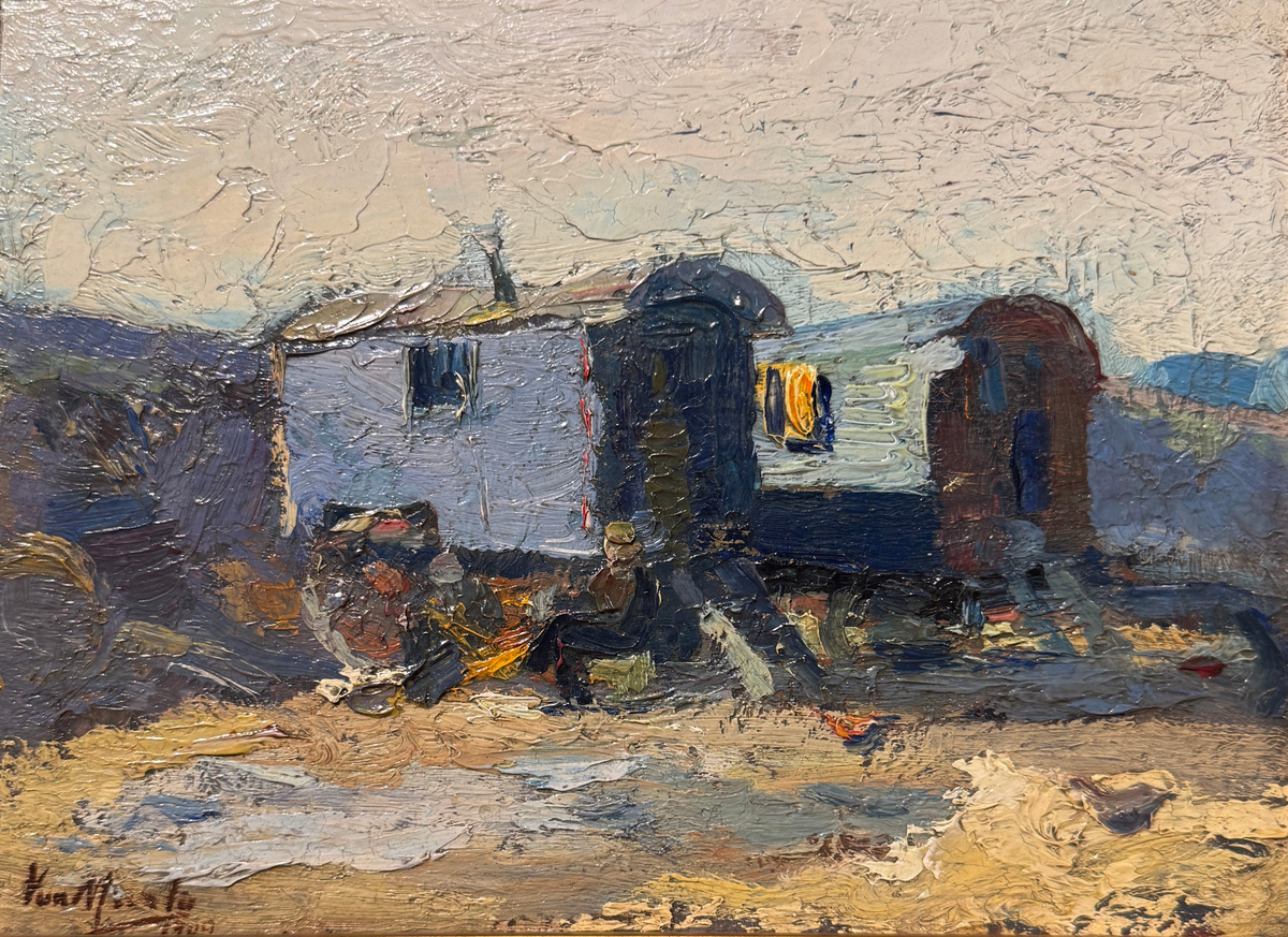 "Gypsy Camp," Post Impressionist Painting by Eugene Van Mierlo