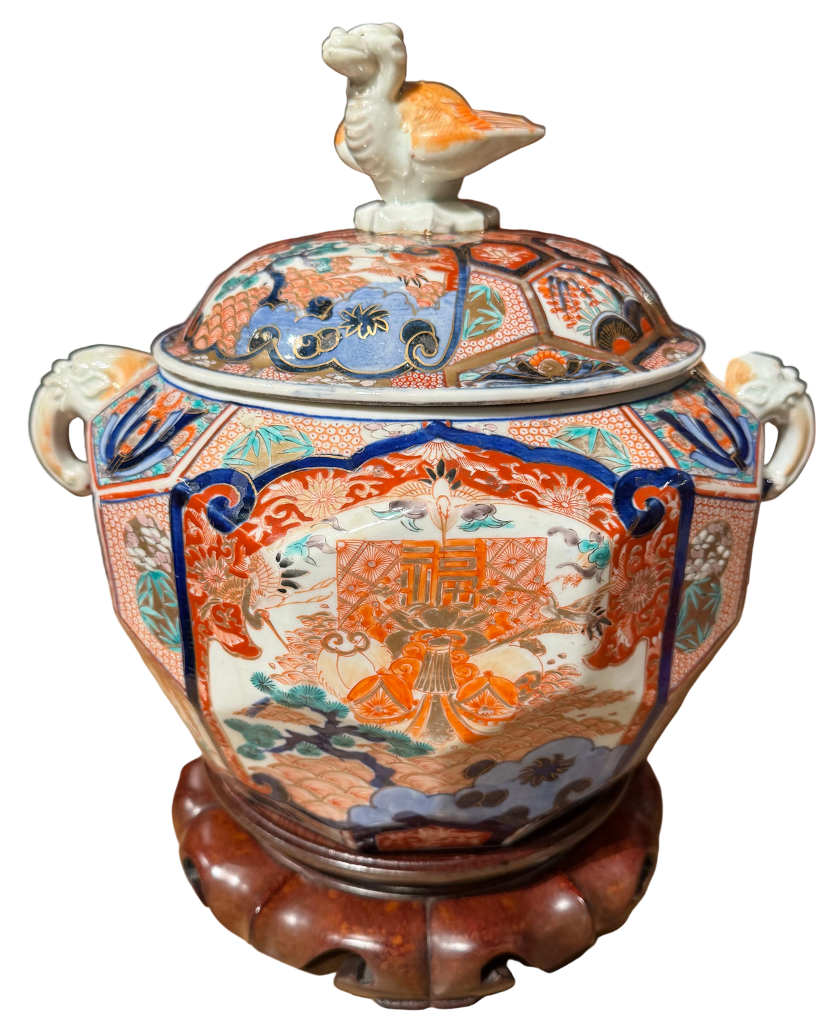 19th Century Japanese Imari Decagonal Lidded Jar