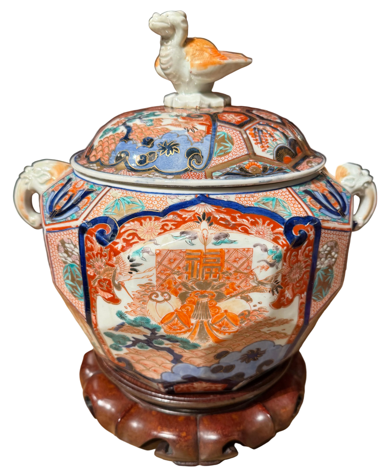 19th Century Japanese Imari Decagonal Lidded Jar