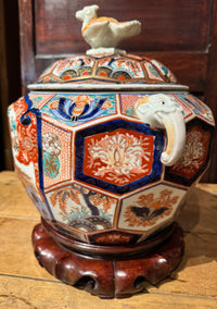 19th Century Japanese Imari Decagonal Lidded Jar