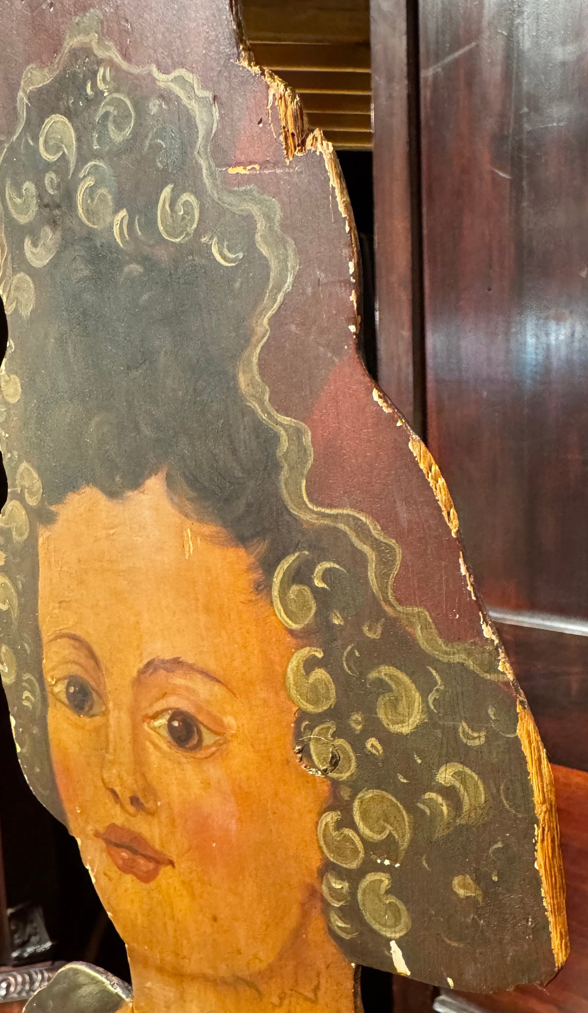 Antique English Carved and Painted Dummy Board