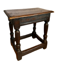 Late 17th Century Charles II English Oak Joint Stool