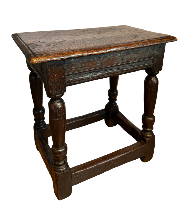 Late 17th Century Charles II English Oak Joint Stool
