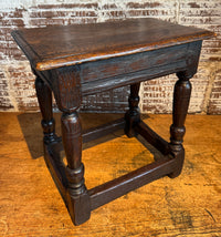 Late 17th Century Charles II English Oak Joint Stool