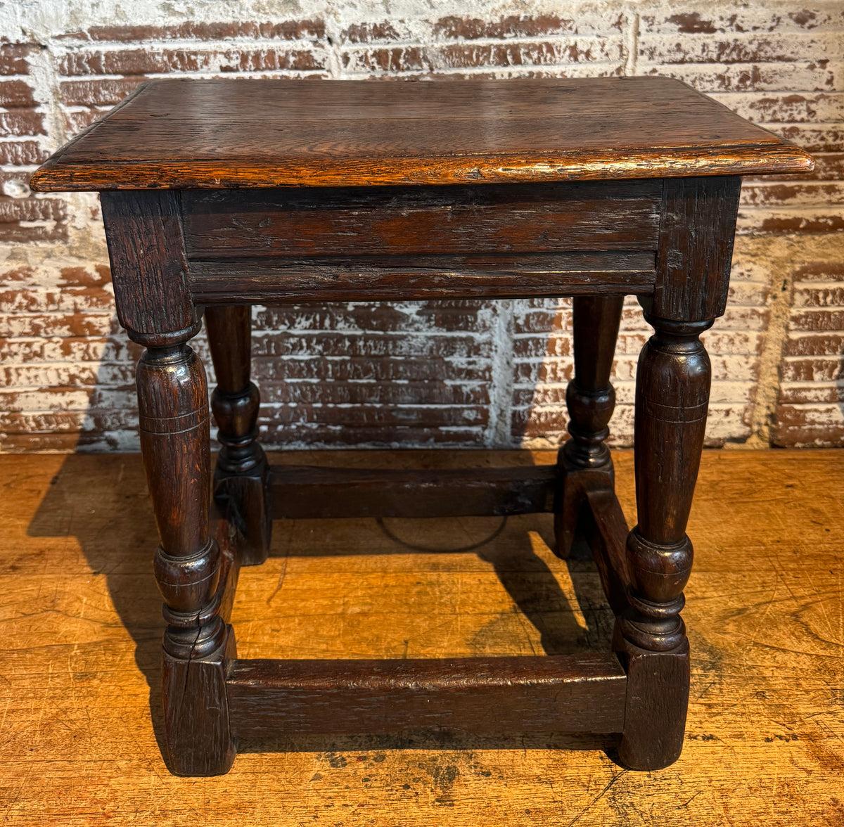 Late 17th Century Charles II English Oak Joint Stool
