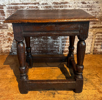 Late 17th Century Charles II English Oak Joint Stool