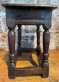 Late 17th Century Charles II English Oak Joint Stool