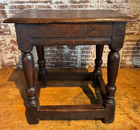 Late 17th Century Charles II English Oak Joint Stool