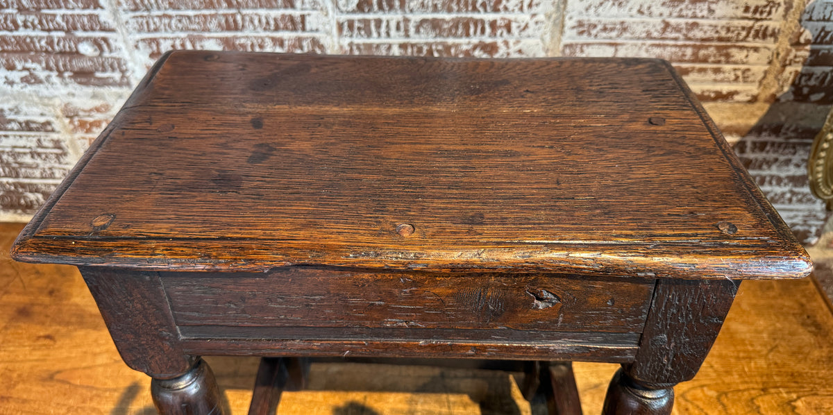 Late 17th Century Charles II English Oak Joint Stool