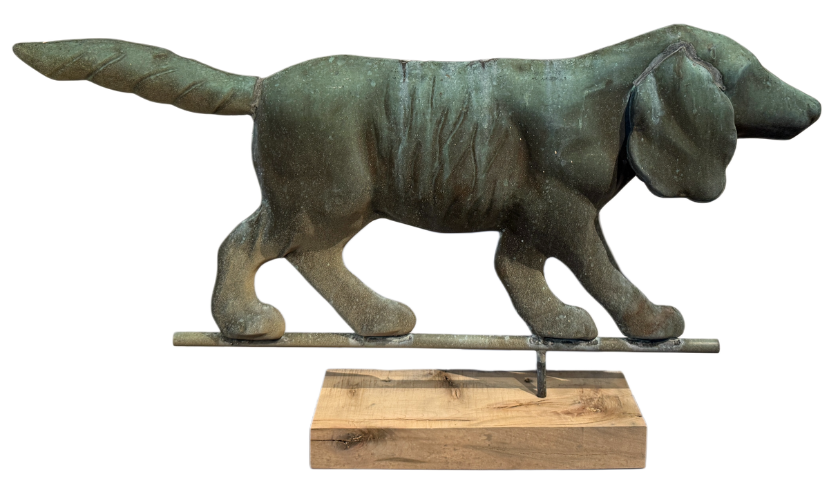 Vintage American Copper Hunting Dog Weathervane